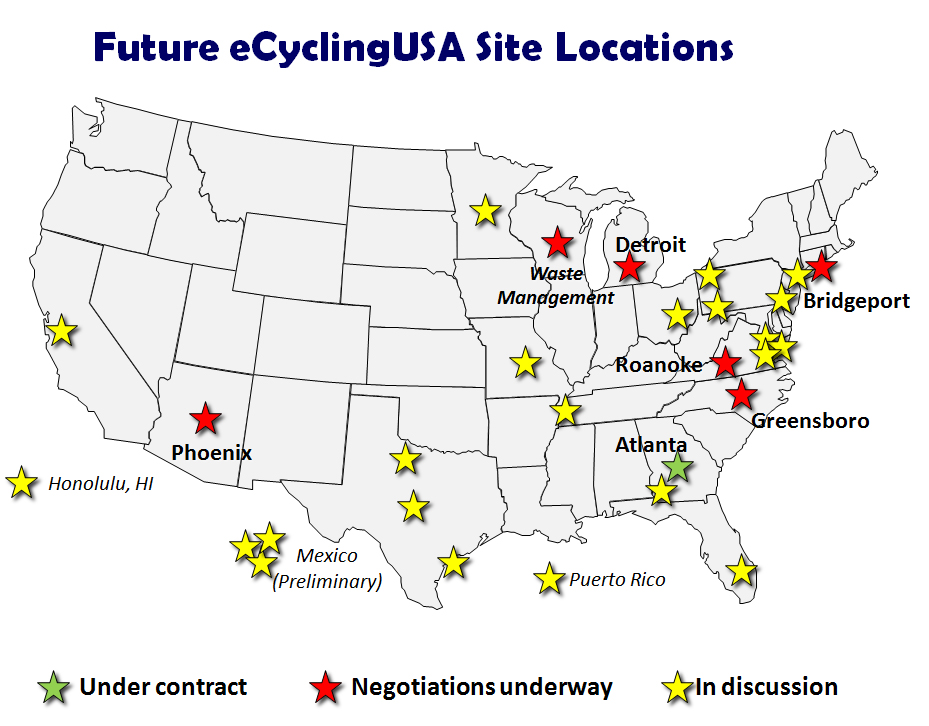Future eCyclingUSA Site Locations